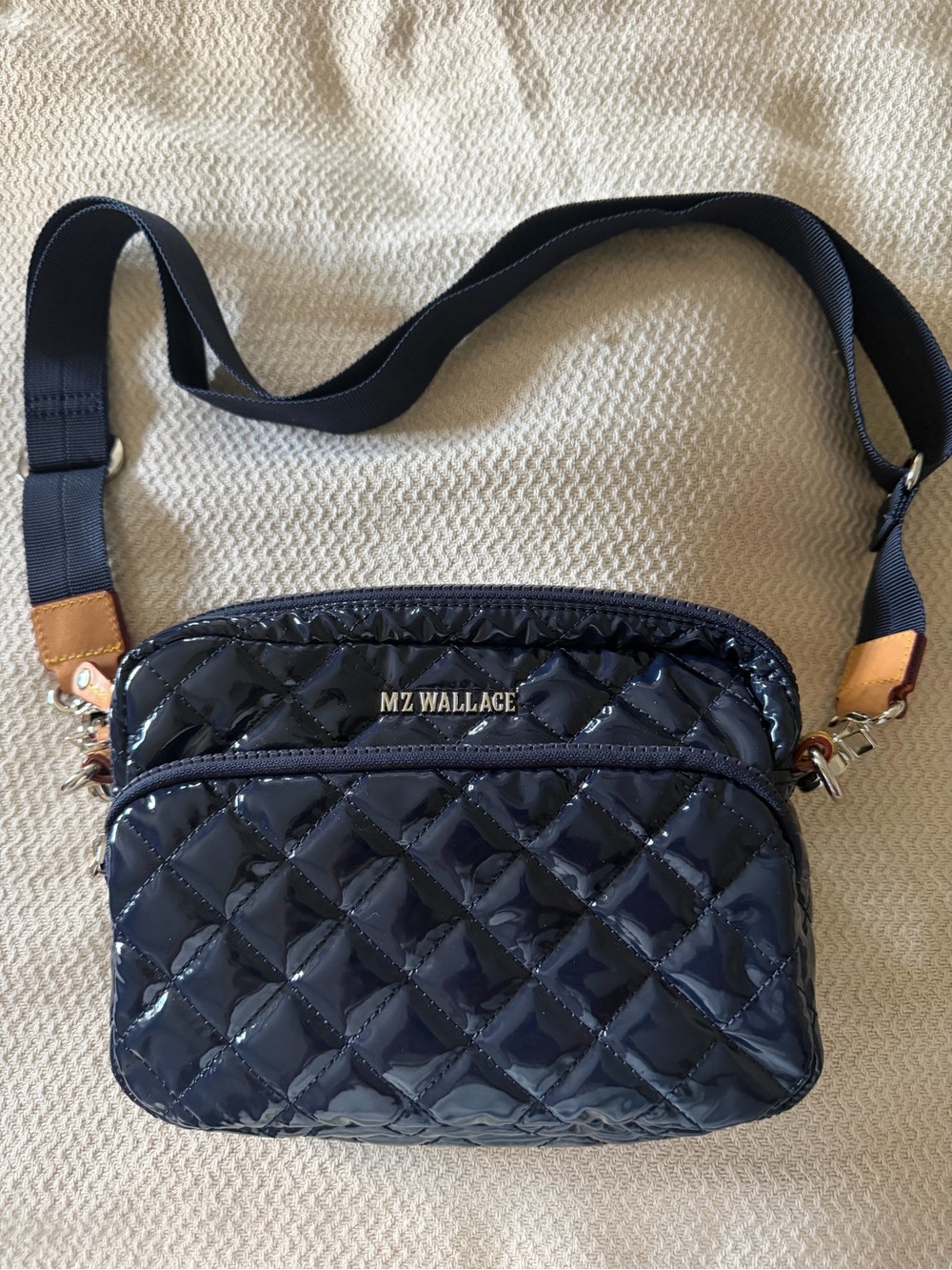 MZ Wallace lacquer navy Camera bag adjustable strap